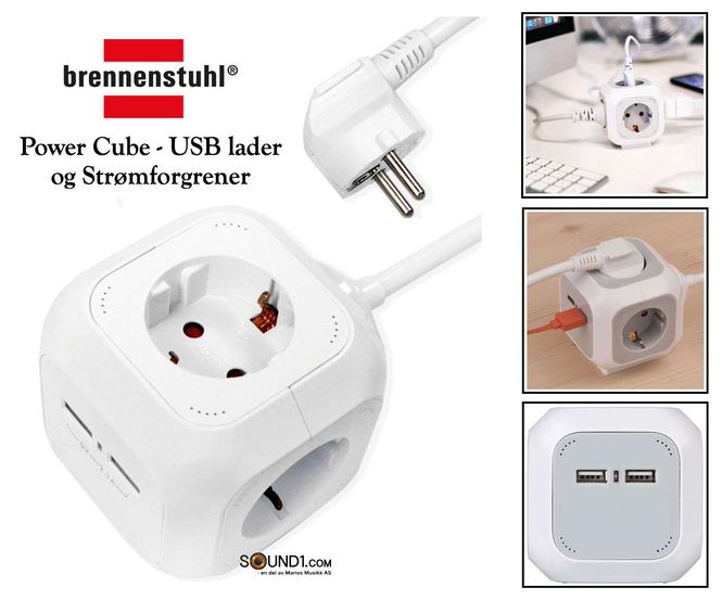 Hovedbilde Brennenstuhl ALEA Power Cube - USB lader og Strømforgrener