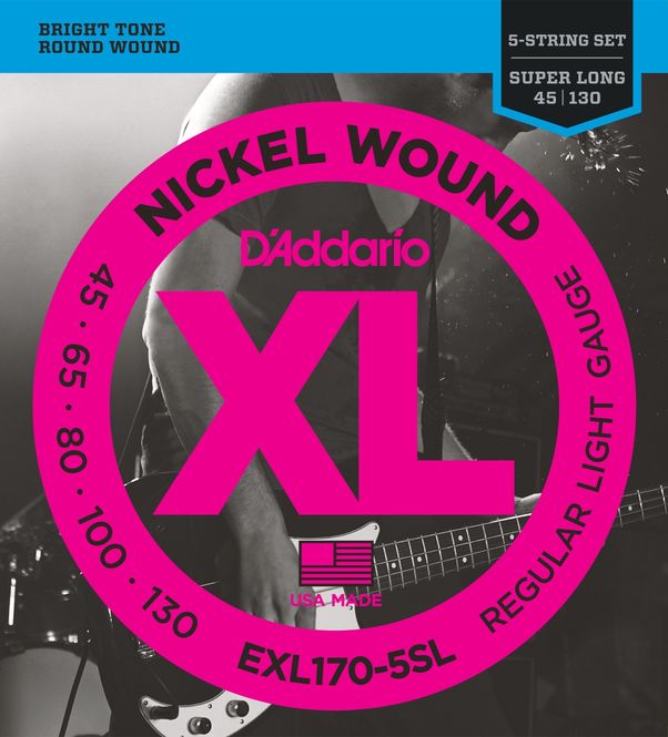 Hovedbilde D'addario EXL170-5SL El-bass Nickel Wound 045 - 130 (5-Str.) Super Long Light