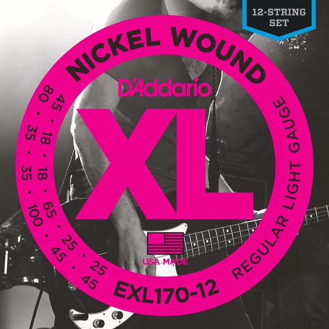 Hovedbilde D'addario EXL170-12 El-bass Nickel Wound 045 - 100 (12-str.) Light