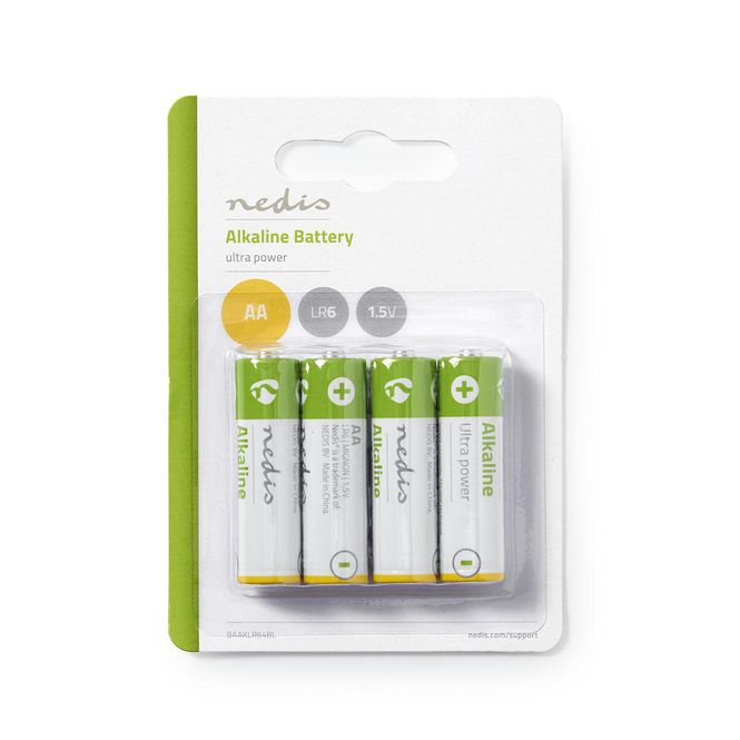 Hovedbilde Nedis Alkaliske Batteri AA, 4 stk