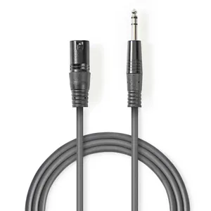 Hovedbilde Nedis Balansert Mikrofon- og lydkabel - Stereo Jack / XLR Han 1,5m