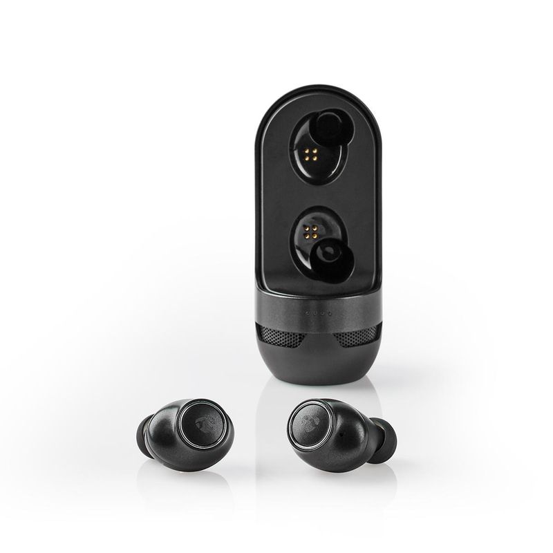 Nedis Bluetooth øreplugger m/ladeboks, mikrofon og høyttaler