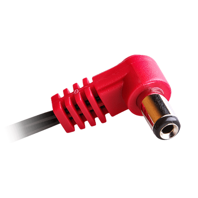 Hovedbilde Cioks Type 2 - 5,5/2,1mm DC-plug, centre positive, L-shape, 50cm (red)