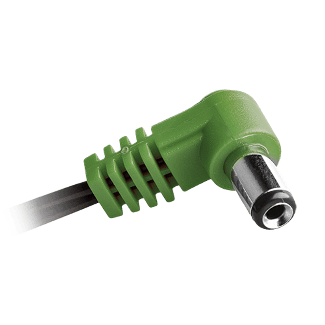 Hovedbilde Cioks Type 4 - 5,5/2,5mm DC-plug, centre positive, L-shape, 50cm (green)
