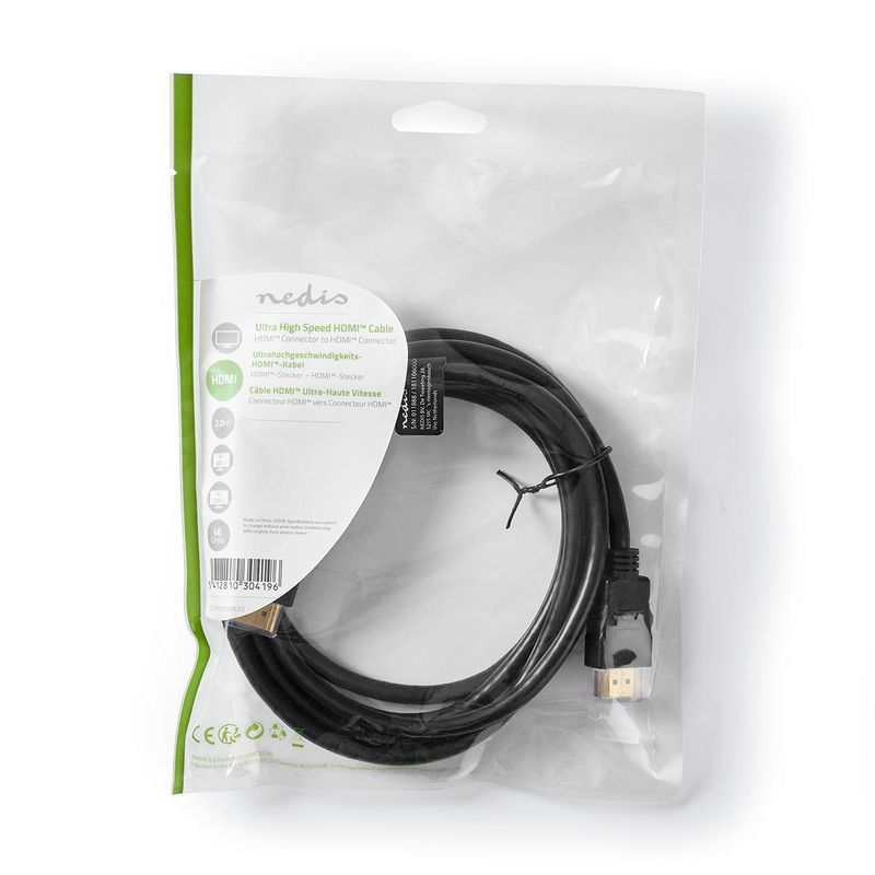 Nedis High Speed 8K HDMI kabel - Ekstremt Høy Hastighet, 8K 60Hz, 48 Gbps, 2m