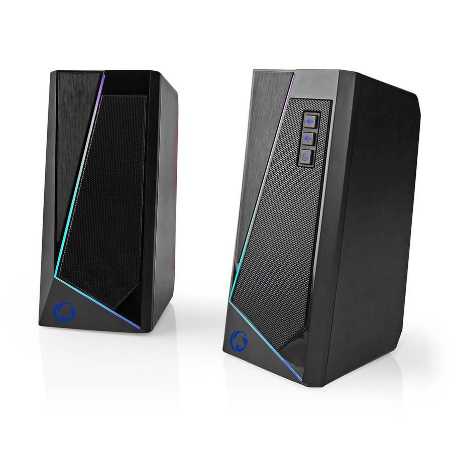 Nedis Gaming Speaker 18W - Høyttalerkanaler: 2.0 | USB-Strøm | LED-lyseffekter | Volumkontroll
