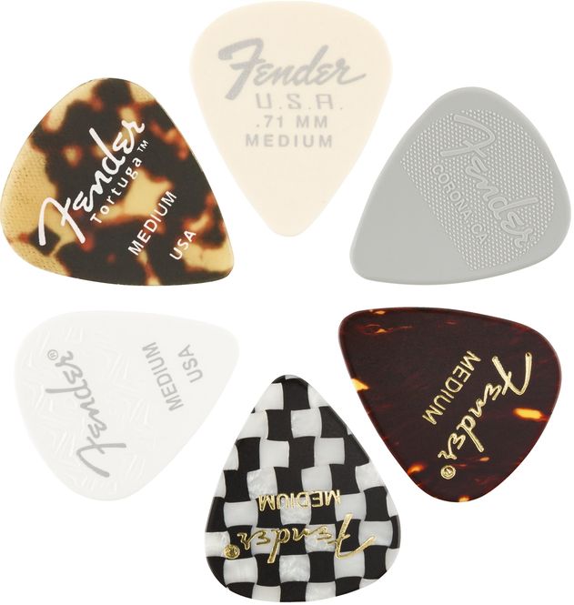 Hovedbilde Fender 351 Shape, Material Medley, Pakke med 6 stk. Medium