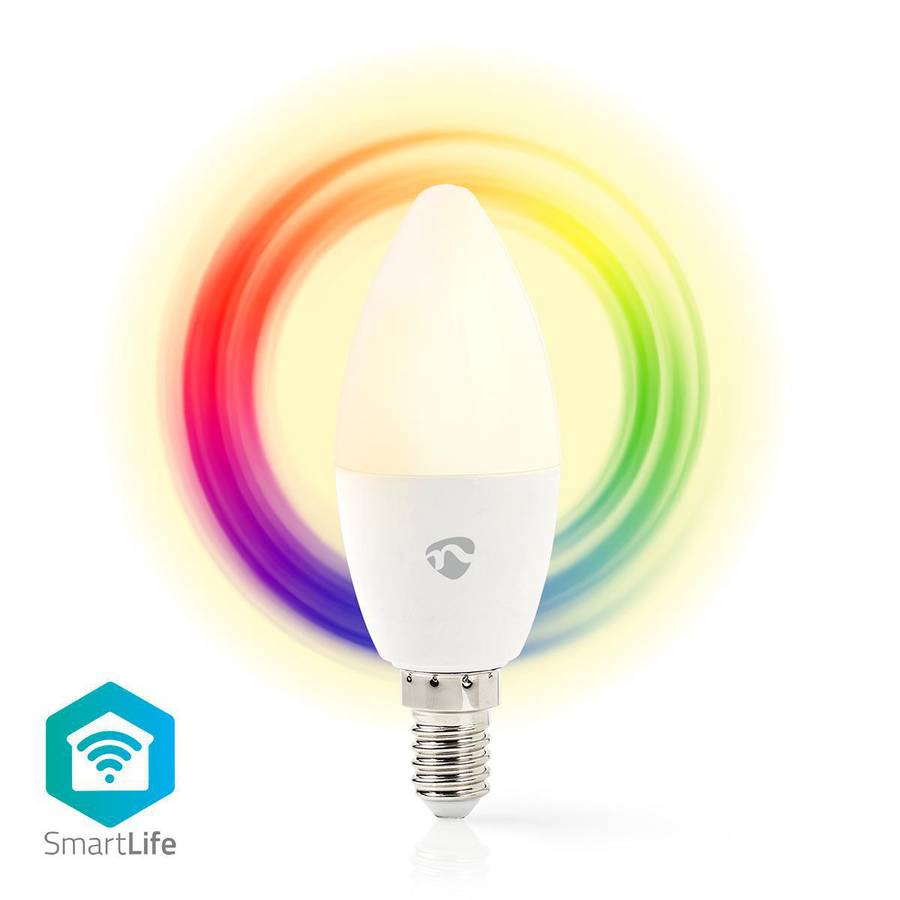 SmartLife E14 Full Color Wi-Fi pære, RGB / Varm Hvit, 4,5W, 350lm