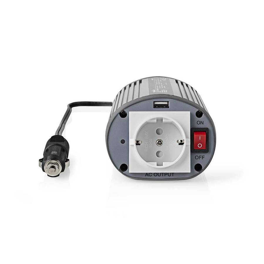 Nedis Power Inverter, Strømomformer fra 12V DC til 230V, 1 x USB port - Topp effekt: 300W