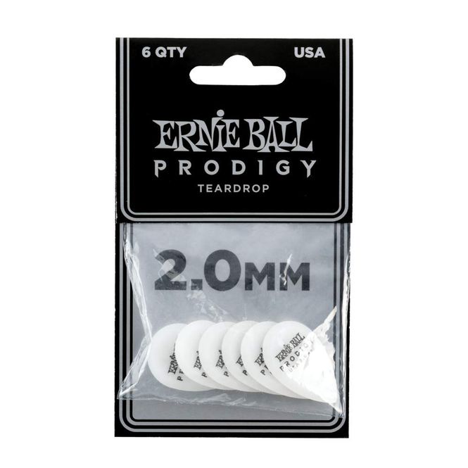 Hovedbilde Ernie Ball EB-9336 PRODIGY Plekter, Teardrop 2.0mm - 6 pack