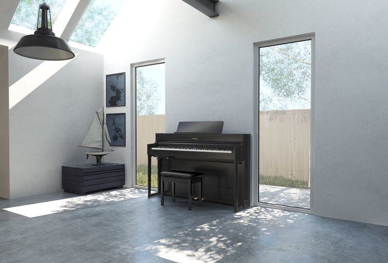 Roland HP704 Digitalt Piano, Charcoal Black