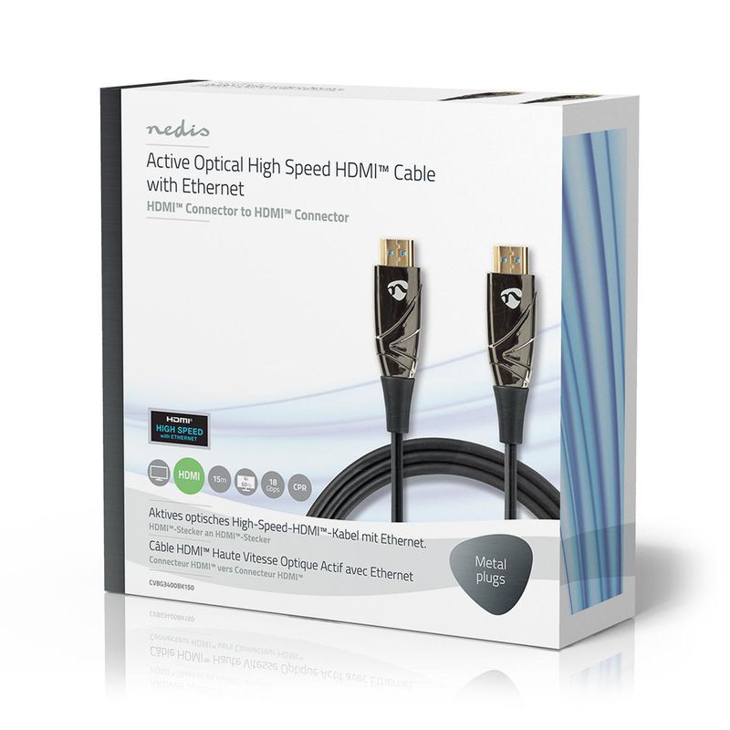 Aktiv Optical High Speed HDMI-kabel med Ethernet, 4K@60Hz, 18 Gbps, 15m