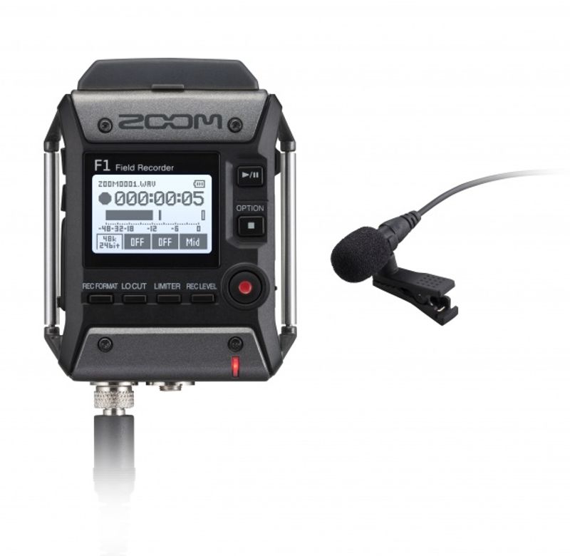 Zoom F1-LP Håndholdt opptaker m/ Lavalier mikrofon