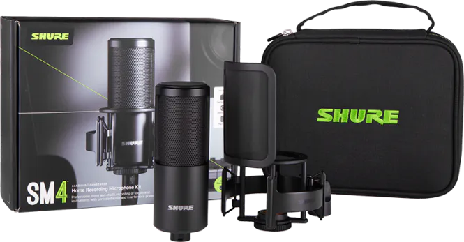 Hovedbilde Shure SM4-K-KIT kondensatormikrofon for hjemmestudio, komplett sett med shockmount