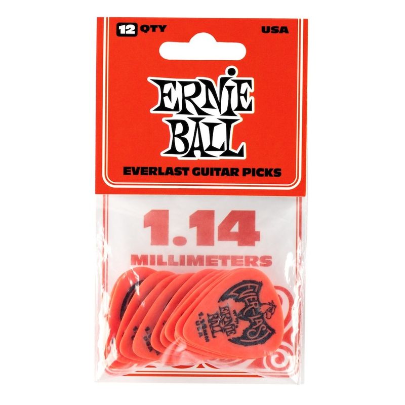 Ernie Ball EB-9194 EVERLAST Plekter 1.14mm Red - 12 pack