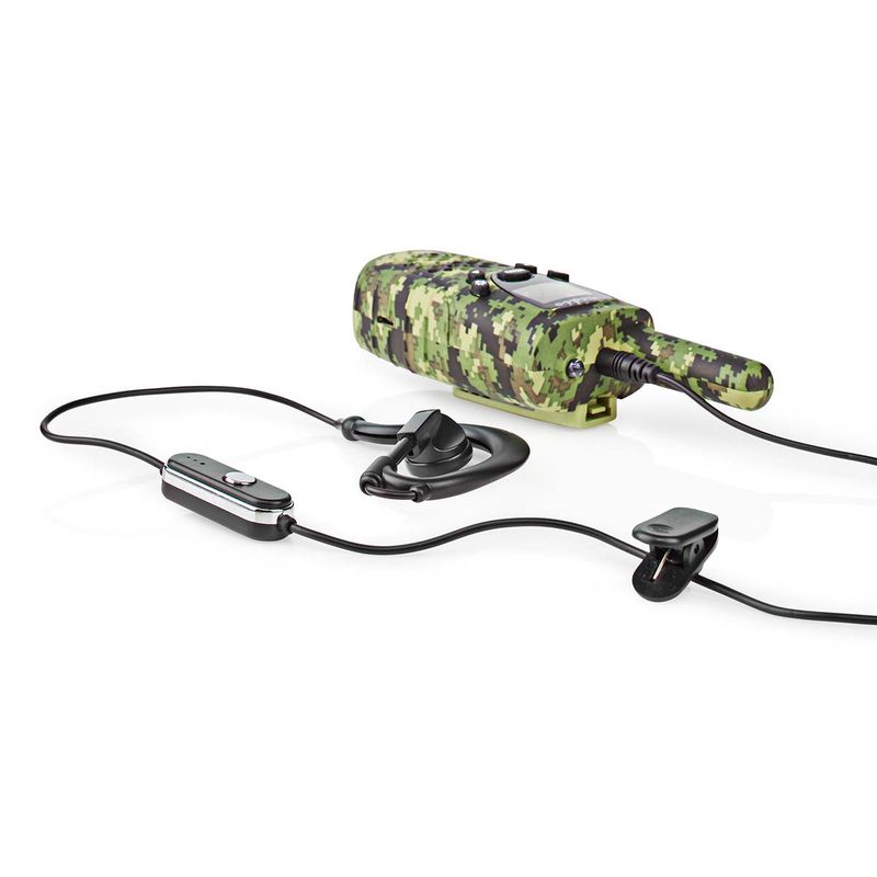 Nedis Walkie-talkie-sett med kamuflasjemønster i en bæreveske
