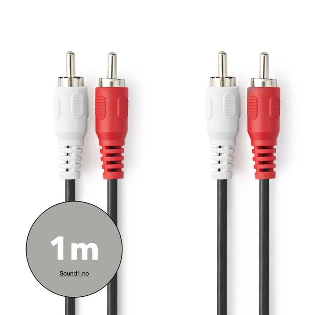Hovedbilde Nedis RCA Stereo Audiokabel, Phono/Phono, 1M