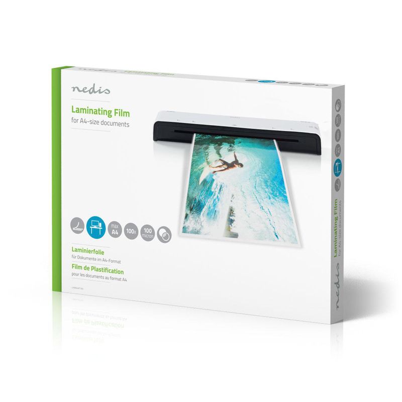 Nedis A4 lamineringsfilm 100 mikron, 100 stk.