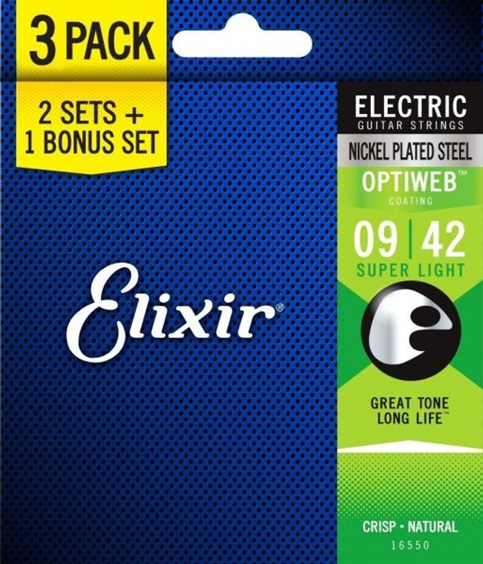 Elixir 16550 OPTIWEB Electric 09-042, 3 pack