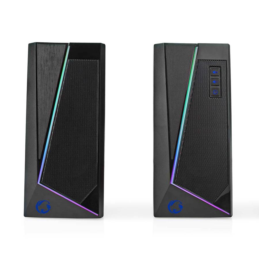Nedis Gaming Speaker 18W - Høyttalerkanaler: 2.0 | USB-Strøm | LED-lyseffekter | Volumkontroll