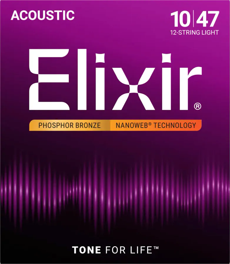 Elixir 16152 Acoustic Phosphor Bronze 12-String NANOWEB 010-047