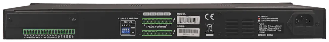 ART Pro Audio HVA4 4 X 300W 70/100V line installations amplifier