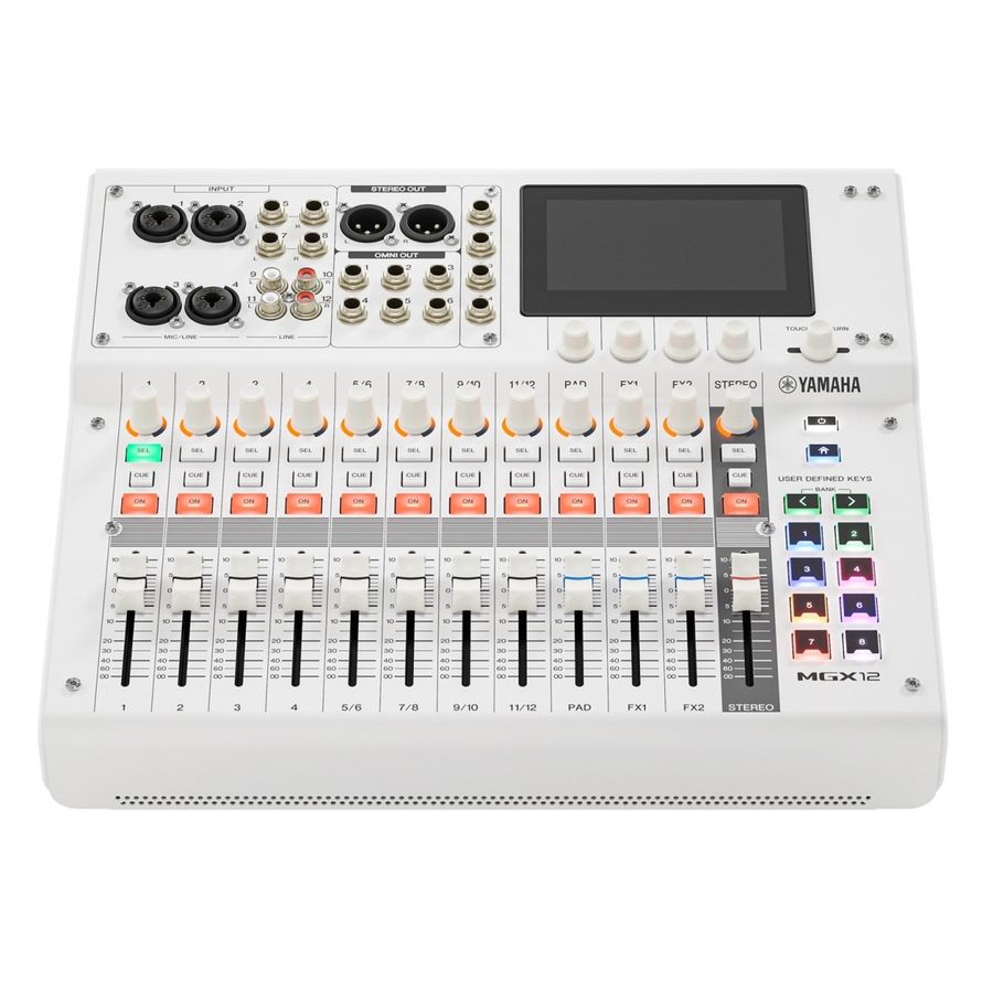 Yamaha MGX12VW, 12 kanals Digital Mixer m/ Multi-track USB og Video, White