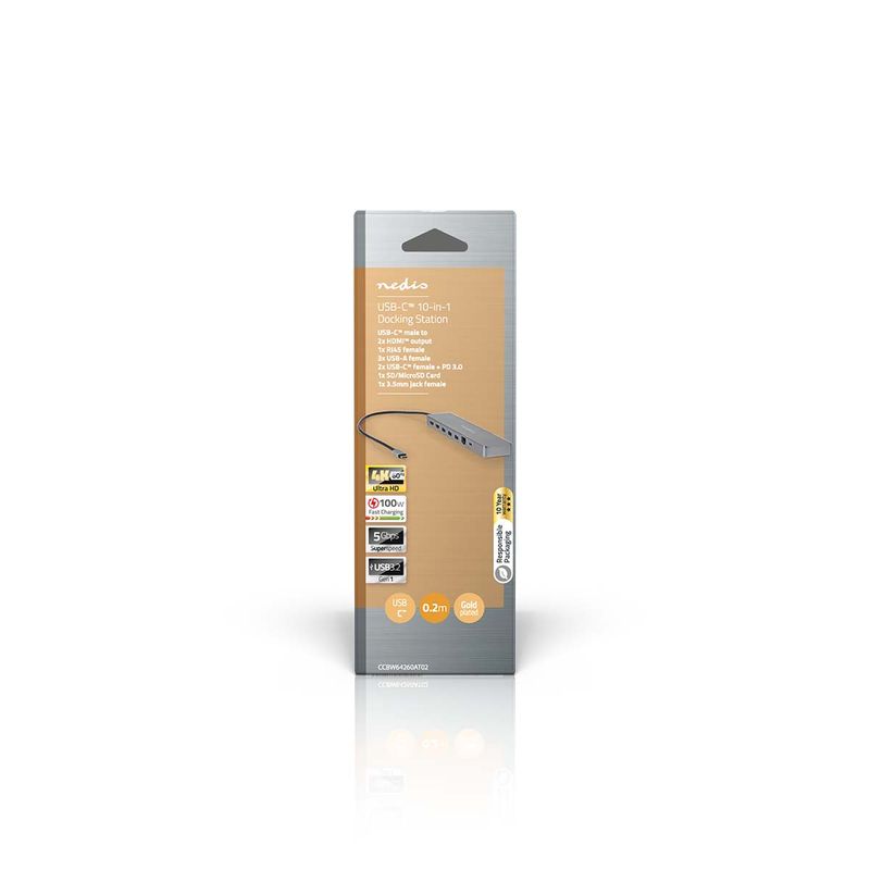 Nedis USB 10-i-1 USB 3.2 Multi-Port Adapter - CCBW64260AT02