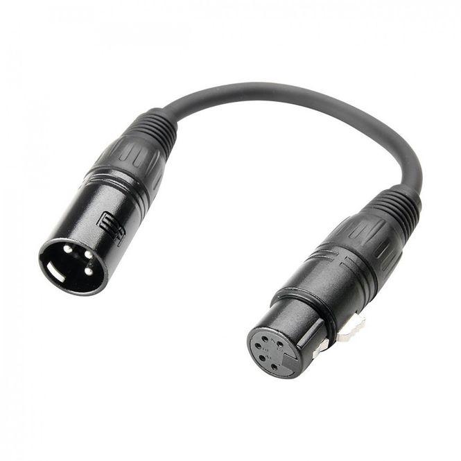 Hovedbilde Algam ADAPT-XLR-M3F5 DMX-overgang 3pin han/5pin hun. 30cm.
