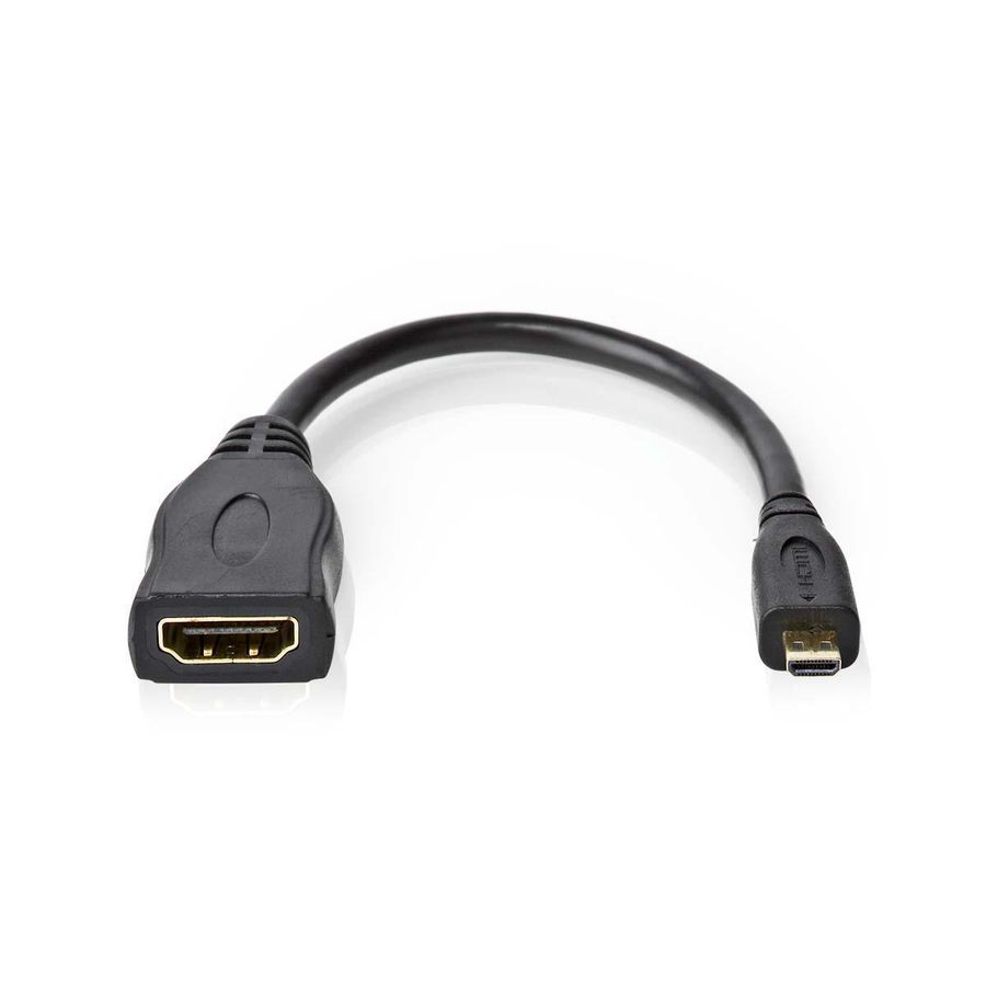 High Speed ​​HDMI-overgang til Micro HDMI m/Ethernet, 4K@30Hz, 10.2Gb, 0,2m