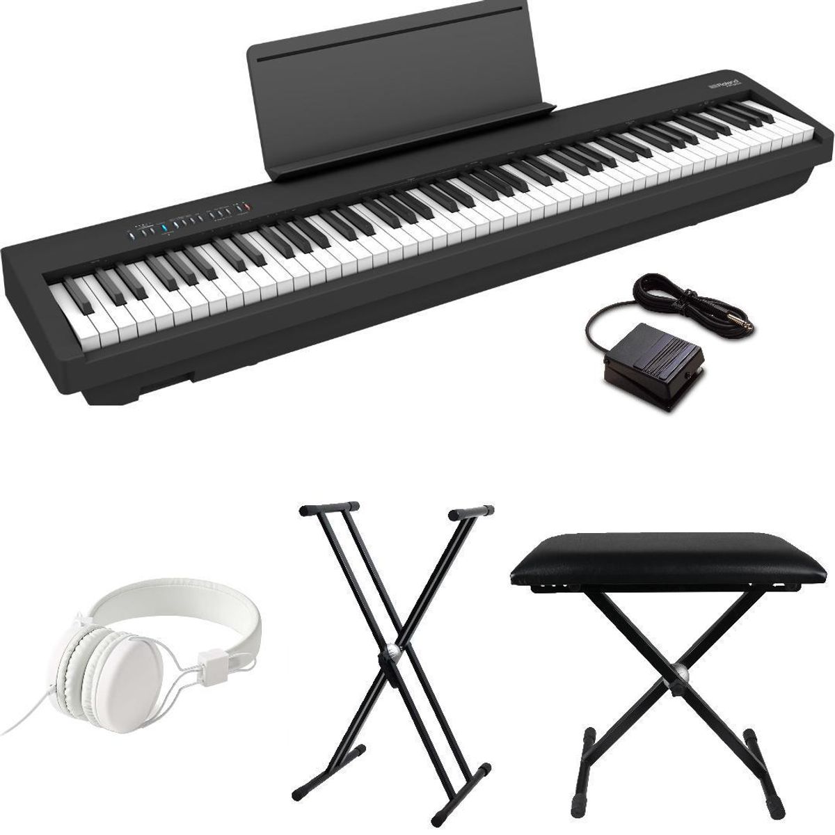 FP-30X Digitalpiano, pianopakke med stativ, hodetelefoner og krakk