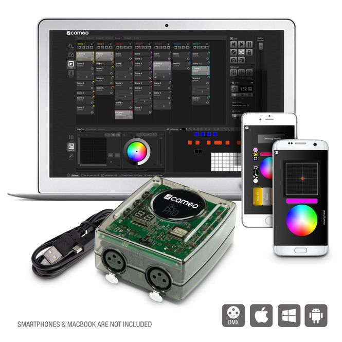 Hovedbilde Cameo DVC PRO 1024-kanals USB til DMX Interface, WiFi-tilgang og kontrollersoftware-pakke