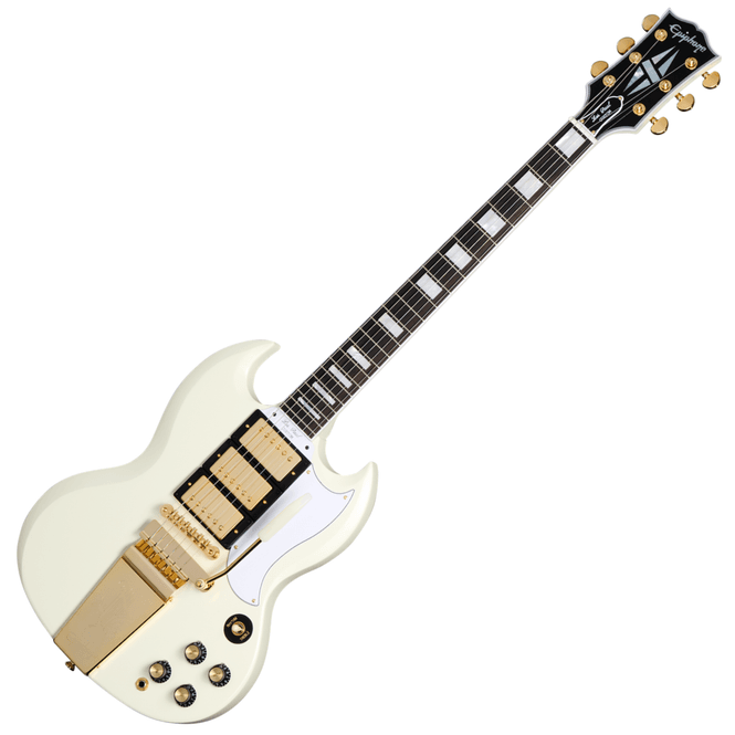 Hovedbilde Epiphone 1963 LP SG Custom Maestro Vibrola, Classic White inkl. koffert (2024)