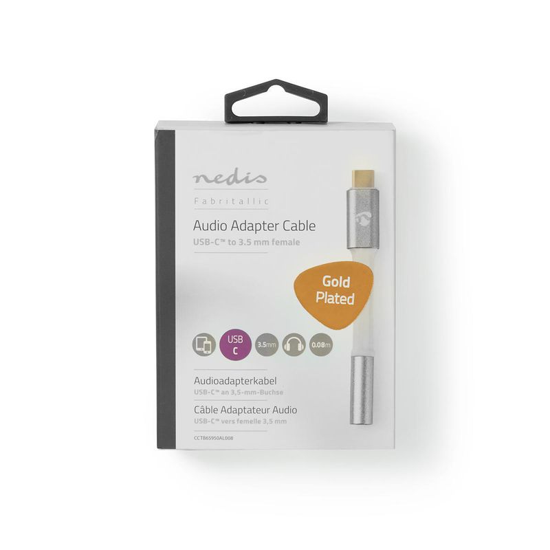 Nedis høykvalitets USB-C Adapter for bla. mobil, PC/Mac, 0.08 m