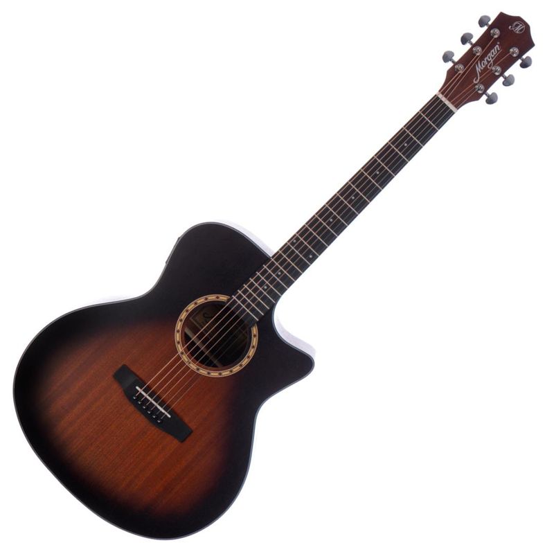 Morgan W103 CE GA VSB, Grand Auditorium, cut away og elektronikk, Vintage Sunburst