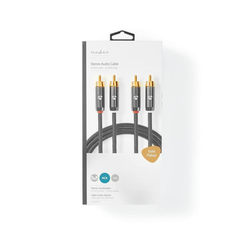 Nedis Fabritallic Stereo Audiokabel 2 x RCA/Phono - 2 x RCA/Phono, 3M