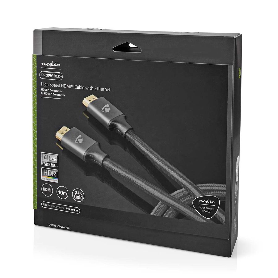 Profigold avansert High Speed HDMI, 4K@60Hz, 18 Gbps, 24k gullbelagte kontakter, 10m