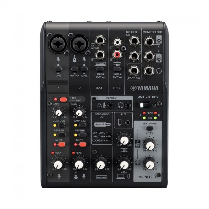 Hovedbilde Yamaha AG06MK2, 6-Kanals Mikser med USB-Grensesnitt, Sort