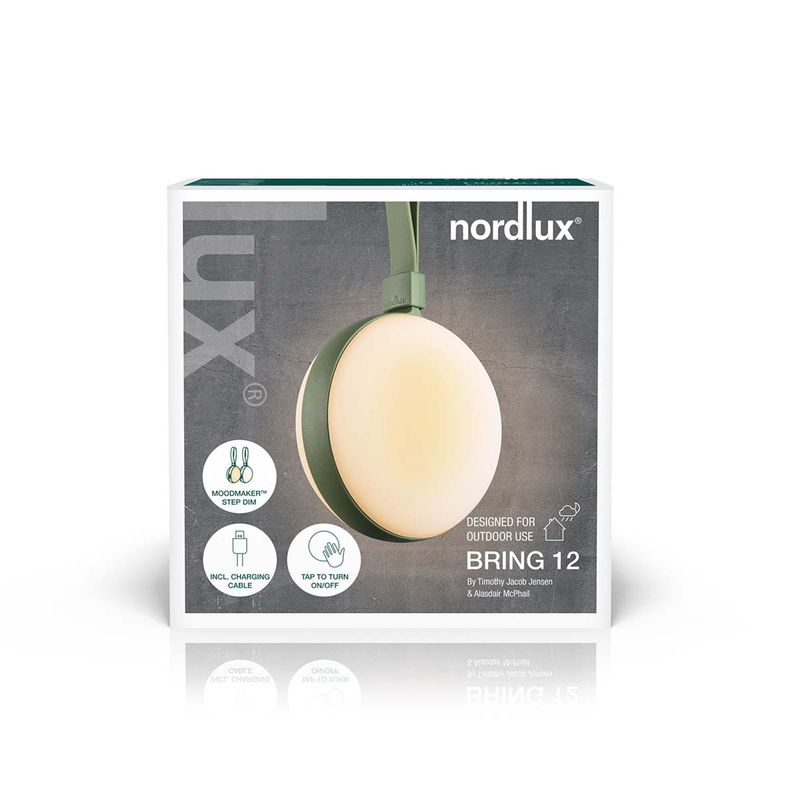 Nordlux Bring To-Go 12 Batterilampe | 12cm | 1W | IP54 | Hvit/Grønn