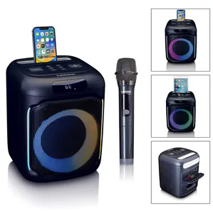 Hovedbilde Lenco Bluetooth Partypakke med h&oslash;yttaler p&aring; 100W, tr&aring;dl&oslash;s mikrofon og party lys