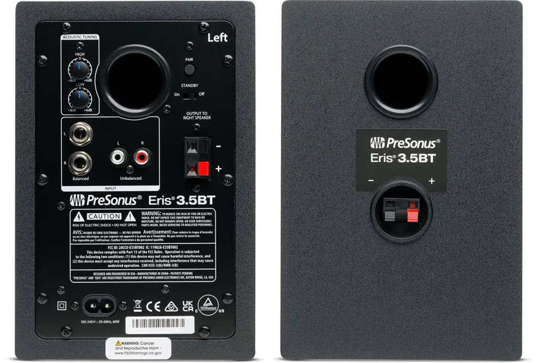 Presonus Eris 3.5BT 2nd Gen, sett med en aktiv/passiv monitor, Bluetooth