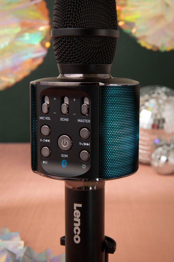 Lenco BMC-090 Bluetooth Karaokemikrofon med høyttaler og belysning