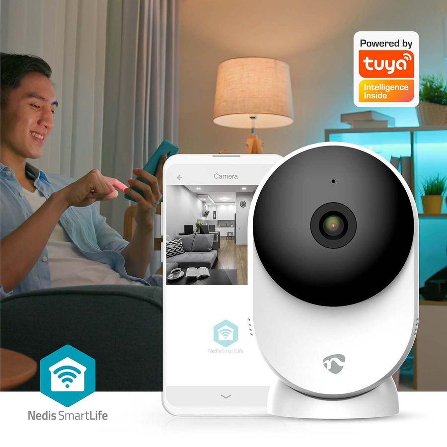 SmartLife Wi-Fi Innendørs kamera, Full HD 1296p, Panorering og vipping, Nattsyn
