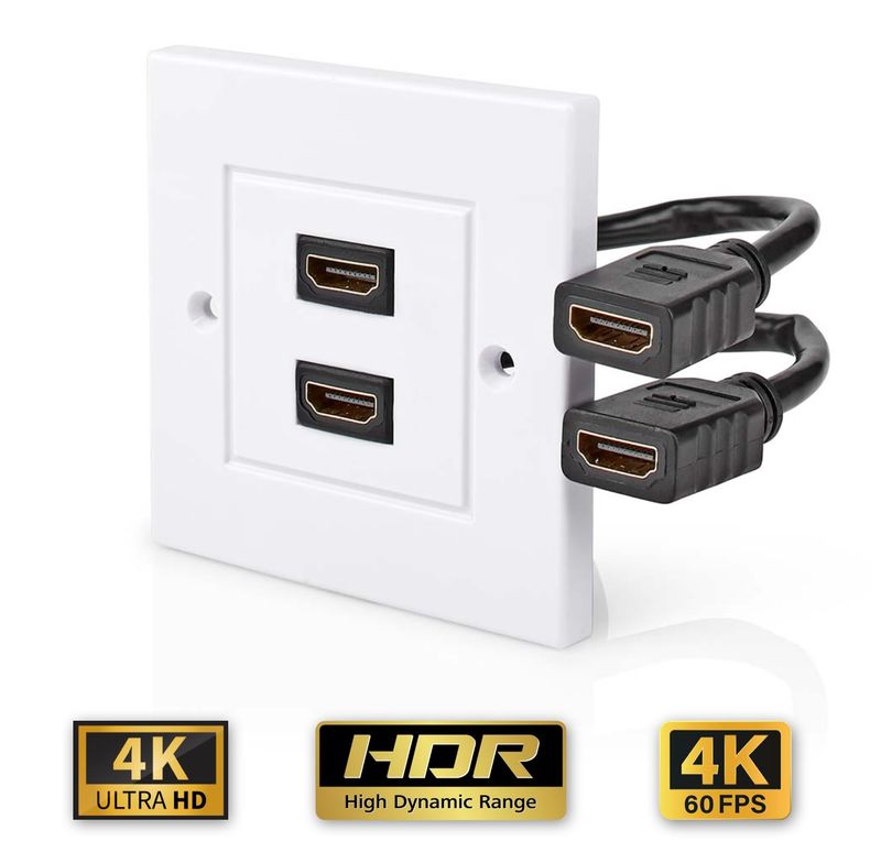 Nedis HDMI Dobbel Veggboks, 4K@60Hz, 18 Gbps