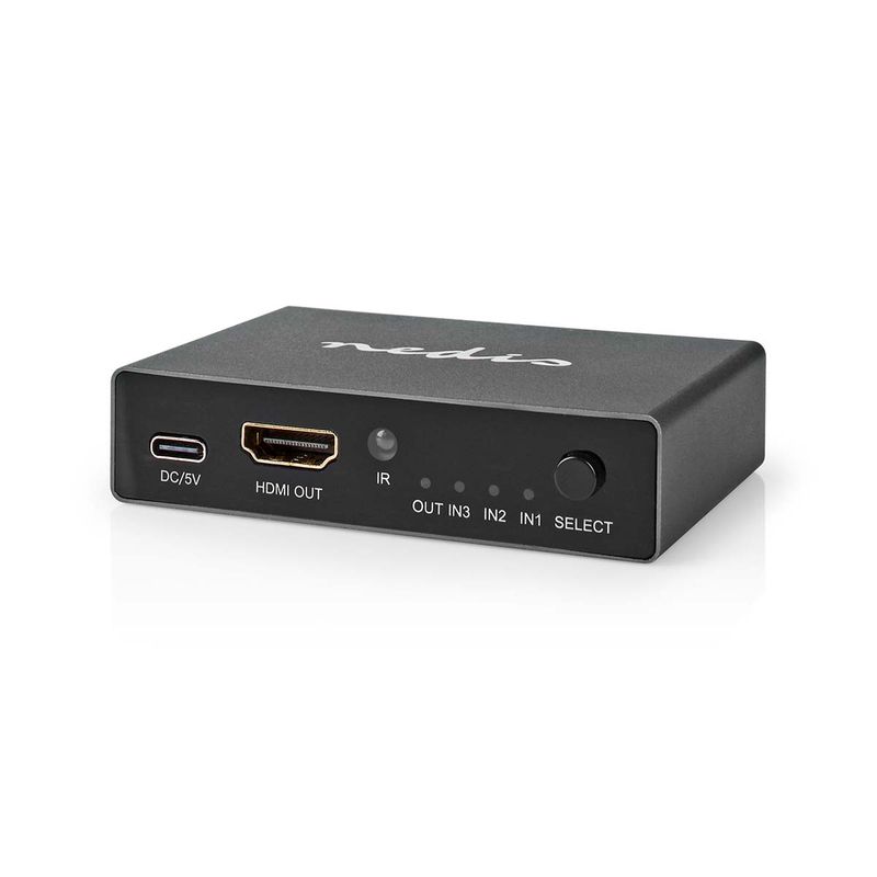 Nedis HDMI Switch, 3-Port port(s), 3x HDMI Inngang, HDMI Utgang, 8K@60Hz, 45 Gbps
