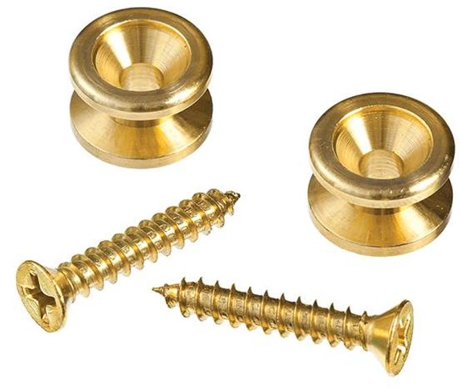 Hovedbilde D'Addario PWEP302 End Pin for Akustisk / Elektrisk gitar Strap button, Gull (2 stk.)