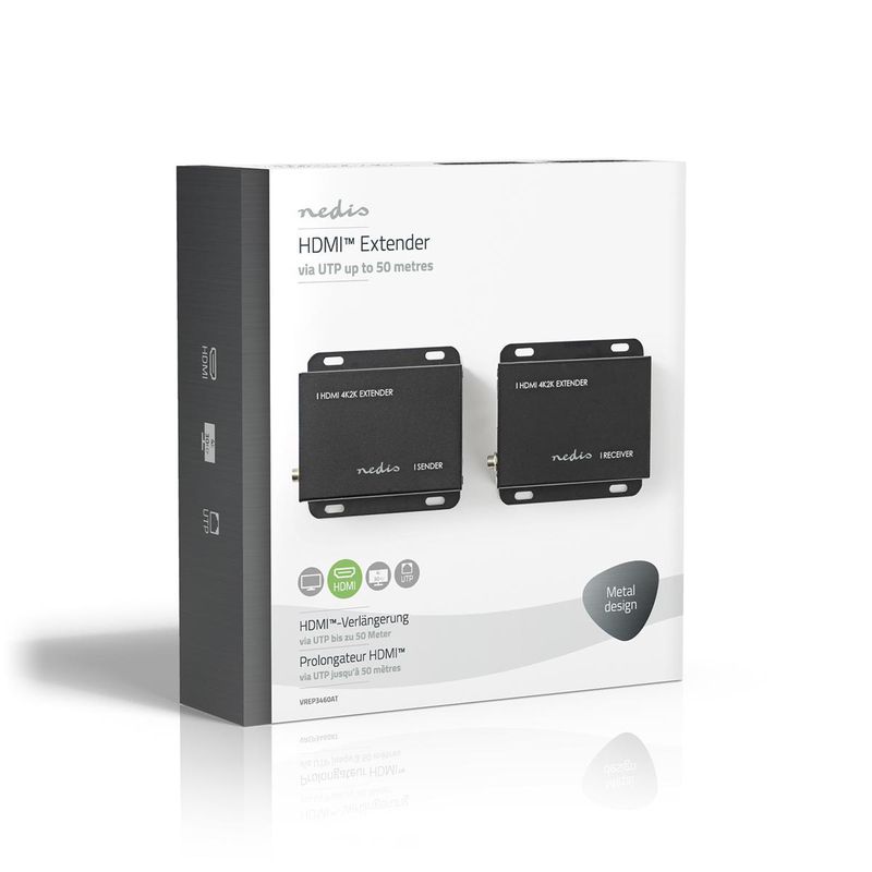 Nedis HDMI Extender over CAT5e/6, Opp til 50.0m, 4K@30Hz, 10.2 Gbps