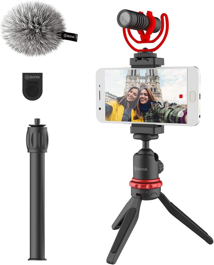 BOYA BY-VG330 Livestream Kit, mikrofon og stativ