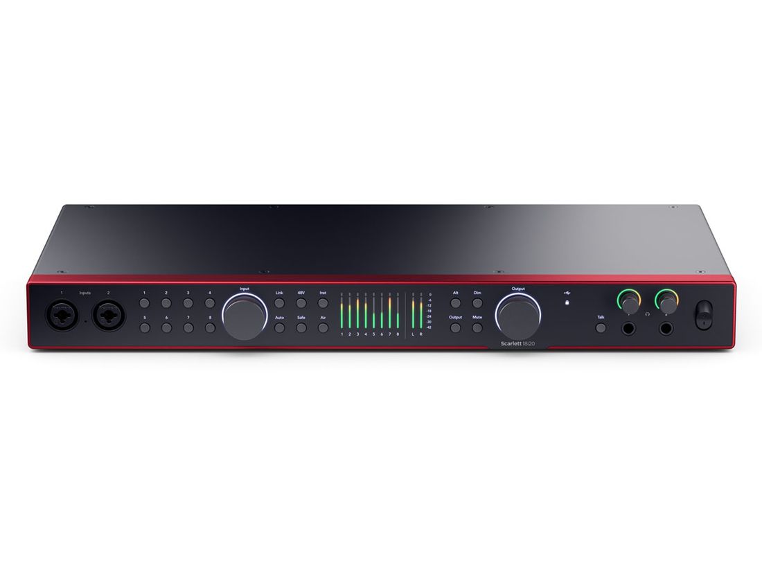 Focusrite Scarlett 18i20 Gen. 4, 18 inn/18 ut, 8 Mic.preamper, USB Lydkort