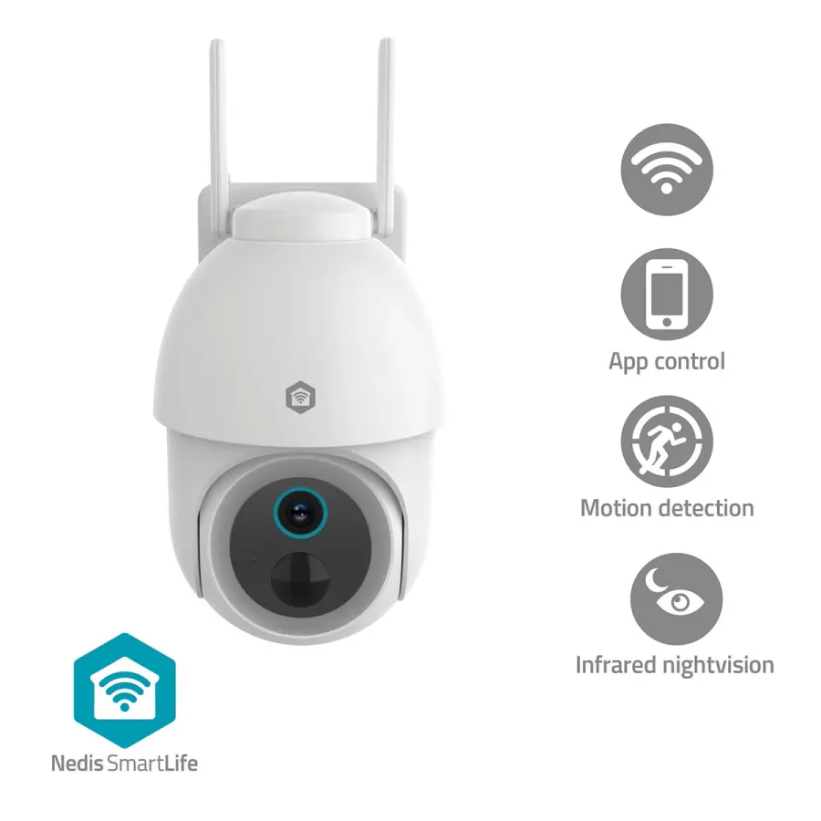 SmartLife Wi-Fi Utendørs kamera, Full HD 1080p, IP65, Batteri, Nattsyn